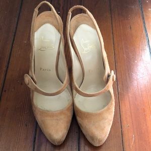 Christian Louboutin suede sling back Mary Janes